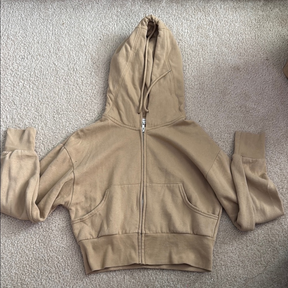 Reflex Tan Zip-Up Hoodie